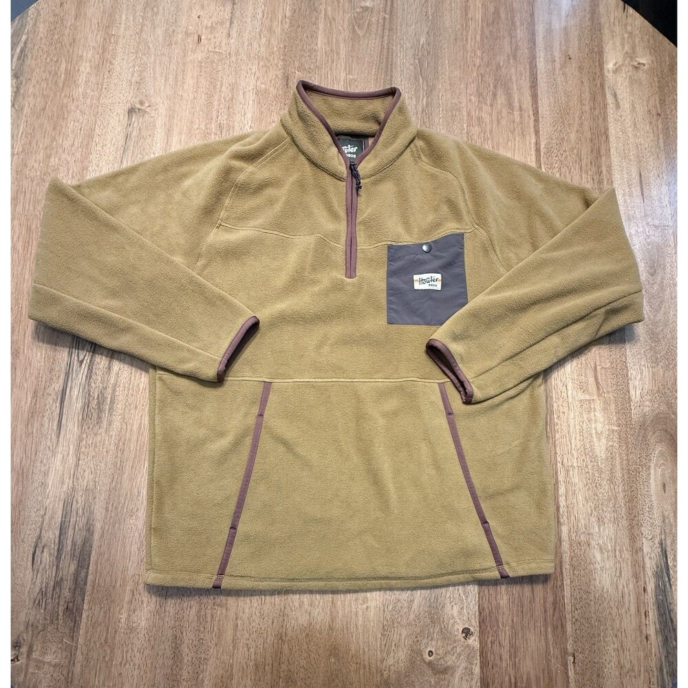 Howler Brothers Fleece Pullover Large Tan Quarter Zip Outdoor Jacket Bros